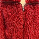 American Eagle  Outfitters Full Zip Jacket Small Lined Red Sherpa Bomber Teddy Photo 4