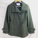 Thread and Supply  Nordstrom Hunter Olive Green Wool Double Breasted Peacoat L Photo 8