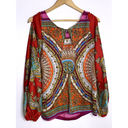 Arden B Women's  Open Sleeve Colorful Keyhole Back Blouse Small ~ Photo 2