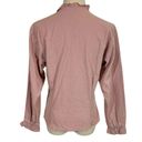 Petal Loup Liz Ruffle Button Up Cotton Blouse Top in  Pink Mauve Photo 7