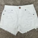 American Eagle White Ripped Jean Shorts 00 Photo 0