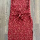 Doncaster Vintage 100% Silk Sleeveless Tie Waist Dress in Red and Khaki Size 8 Photo 6