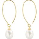 18K Gold Filled Long Dangle Pearl Earrings For Women Photo 0