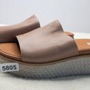 FitFlop New!  Eloise Espadrille Leather Wedge Slide Sandal in beige, size 9 Photo 12