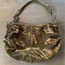 Butter Soft Leather Shoulder Bag Purse Metallic Gold  Leather Inside Pristine EUC Photo 1