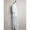 Edge UNBRANDED | Floral Lace Kimono Sleeve Cover Up White Scalloped  Tie Waist OS Photo 3