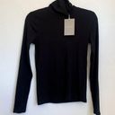 Everlane NWT  The Pima Micro-Rib Turtleneck in Black Photo 3