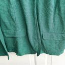 J.Jill NWT  Womens Blazer Jacket Green Blue Stripe Knit  Linen Blend Small Photo 6