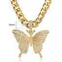 Custom Made NEW gold Plated Cuban Link Butterfly Chain Necklace Photo 3