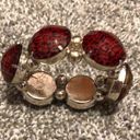 Macy's Red & Black Leopard Print Stretchy Bracelet Photo 0