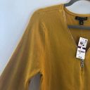 INC  International Concepts Sweater Gold Yellow Zipper V Neck Ribbed Sz XL NWT Photo 5