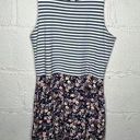 Pact  Women's Cotton Striped Floral Sleeveless Crewneck T-shirt Dress Sz Medium Photo 0