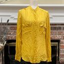 BCBGMAXAZRIA 100% silk  yellow sheer button-down top/M/Excellent cond. Photo 7