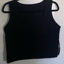 NWOT. Cropped, black, thick strap, square neck tank. Black Size L Photo 0