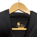 Carhartt  Women's Relaxed Fit Hooded Sweatshirt Logo Black White Size Small Photo 2