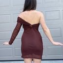 Cider  Corset Style Bodycon Mesh One Shoulder Long Sleeve Mini Dress Size XL Photo 1