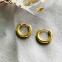 Free People 18K Itty Bitty Hoop Huggie Earrings With Gift Bag Photo 1