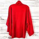 BCBGMAXAZRIA  Women's Acrylic Long Sleeve Ribbed Turtleneck Sweater Red Large Photo 9