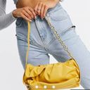 Glamorous New  ASOS Yellow Clutch with Chain Photo 3