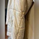 Converse Vintage  Women’s Cream Quilted Hooded Down Coat Adjustable Hood Large Photo 4