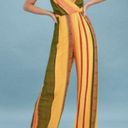 Beach Club Lulu’s Yellow  Striped Wide Leg Jumpsuit Size Small Photo 0