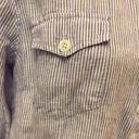 Coldwater Creek  Linen Tunic Button Front Purple Pinstripe 3/4 Sleeve Large Photo 5