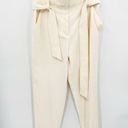 Veronica Beard  Setti Cream Ecru Paperbag Tie Waist Trouser Pants Size 10 Photo 2
