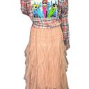 Gypsy Tulle Tiered Maxi Skirt Pink Medium  Boho Fairy Disco Cowgirl Full NEW Photo 4