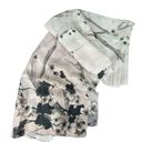 White House | Black Market  100% Silk Floral Scarf Cherry Blossom Pink Gray 71 x 21 Photo 3