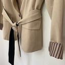 New York & Co. NWT Blazer Jacket Tan Beige Lined Printed Cuff 7th Avenue ~ Size 8 Photo 4