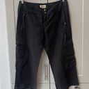 Juicy Couture Y2K Black Cargo Cropped Juicy Coture Linen Boho Casual Retro Pants Capris Small Photo 0