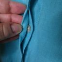 Chico's  Linen Hidden Button Placket Shirt Blue 1 Photo 8