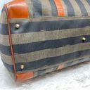Fendi Vintage  Huge Pequin Stripe & Cognac Leather Duffel/Weekender Bag Photo 14