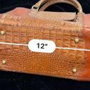 Brahmin  Womens Brown Real Leather Double Handle frame Purse Handbag Alligator Photo 8