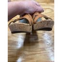 Guess  Shoes Brown High Heeled Cork Wedge Leather Strappy Sandals Size 10M (s1) Photo 2