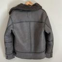 ZARA  Sherpa Double Face Jacket Buckle Biker Coat Size Medium Photo 8