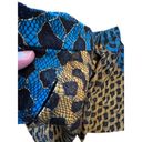 English Rose NWOT  Lace Textured Leopard Print Gold, Yellow & Blue Mini Skirt Photo 4