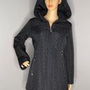Gallery Quilt Hooded Jacket Black With Gold Hardware Size Small Photo 0