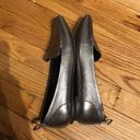 Apt. 9 Metallic Pointed Pewter Loafers Slip On Shiny Flats Photo 2