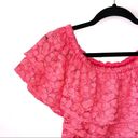 Trina Turk trina  NWT Neon Pink Allover Lace Ruffle Mini Dress Photo 2