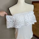 Socialite  White Off The Shoulder Lace Top Medium Photo 3