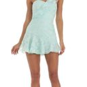 Lucy in the Sky Floral Corset One Shoulder Dress in Seafoam Photo 1