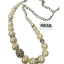 Petal Silver and faux /rhinestone accented long necklace Photo 1