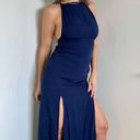 Indah  Double Slit Open Back Maxi Dress in Navy Photo 4