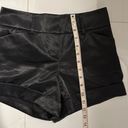 ZARA  shiny satin black shorts Photo 4