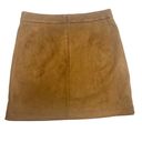 Loft  Faux Suede Leather Pencil Skirt Size 8 Brown Career Preppy Ladies Mini Photo 1