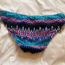 La Blanca | Black & Blue & Pink Aztec Patterned Bikini Bottoms Size 12 Photo 5