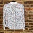 Allegra K  White Floral Long Sleeve Button Down Shirt Women's Size XS Photo 5