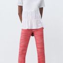 ZARA  Flare Knit Ribbed Pull On Knit Pants Red Size S Photo 2