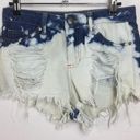 Cello Bleached destroyed ribbed frayed hem jeans shorts Photo 0